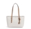 Bolso tote Quinn grande de piel con logotipo VAINILLA/ACORN